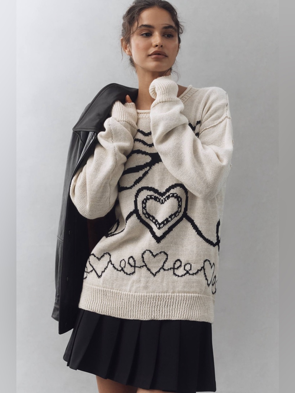 NEW Anthropologie Mandinga Kappa Knitted Sweater Sz Medium Cream Roll Neck Wool